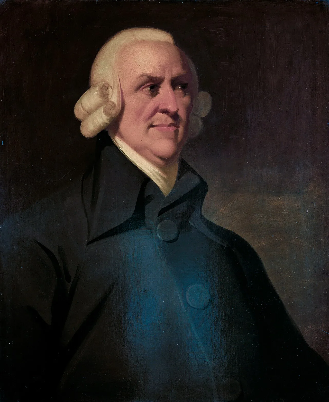 Retrato póstumo de Adam Smith conocido como retrato de Muir, óleo sobre lienzo de hacia 1800.