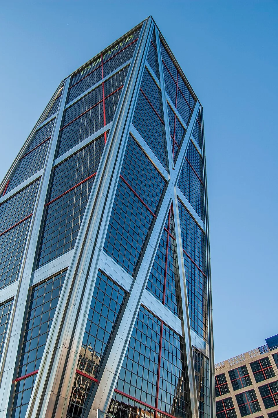 Vista exterior de las Torres Kio (Puerta de Europa) en la Plaza de Castilla de Madrid, sede corporativa que albergó a Bankia.