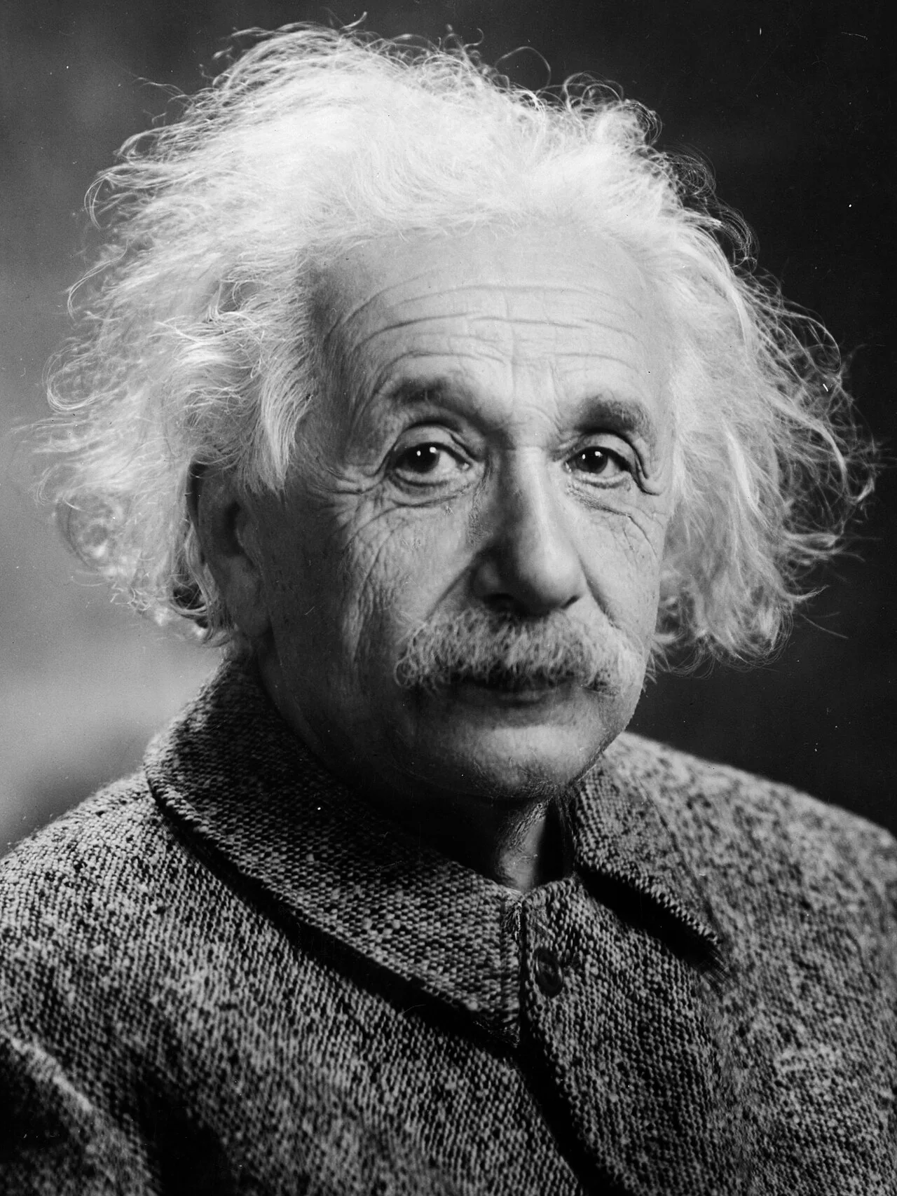 Retrato fotográfico en blanco y negro de Albert Einstein, realizado por Orren Jack Turner en Princeton hacia 1947.